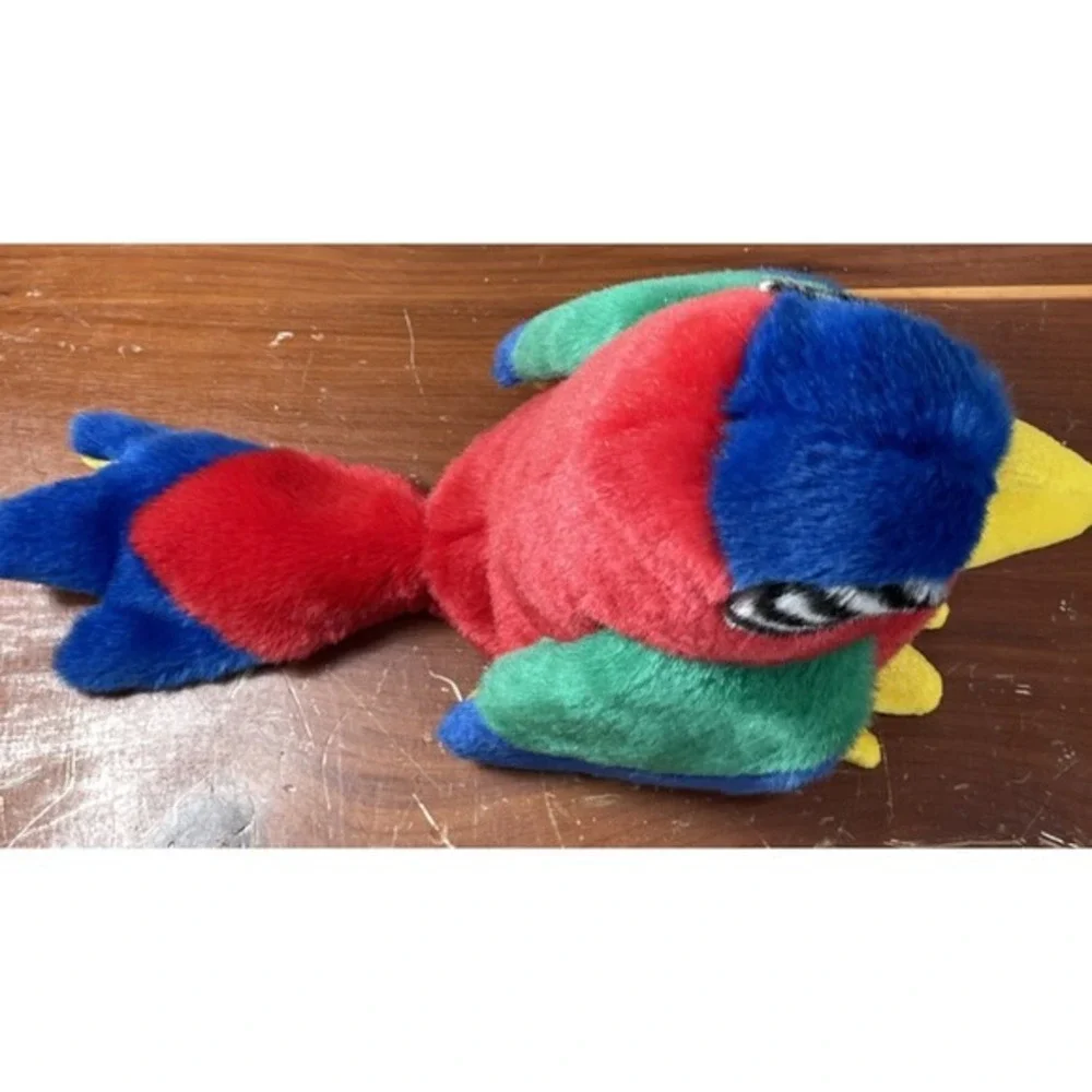 Ty Beanie Baby Parrot‎ Plush Toy 1999 Macaw Bird Stuffed Animal artsy fun bright